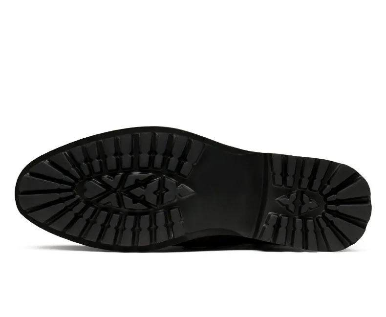 Encaje Genuino Zapatos marrón Hombre Moda Diseñador 2019 Tobillo Nuevos Negro Invierno Hombres hombre Chelsea De Qyfcioufu Botas Cuero f17qxYw
