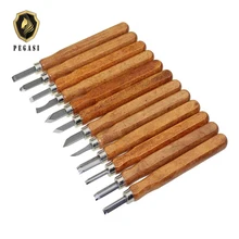 12 шт. резец резьбы по дереву резчик для рук Плотник Набор ножей долото для резьбы по дереву точилка для деревообработки столярные инструменты DIY с коробкой