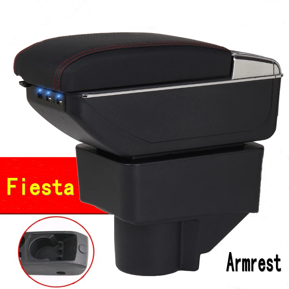 

For Ford Fiesta Armrest Box Ford Fiesta Universal Car Central Armrest Storage Box cup holder ashtray modification accessories
