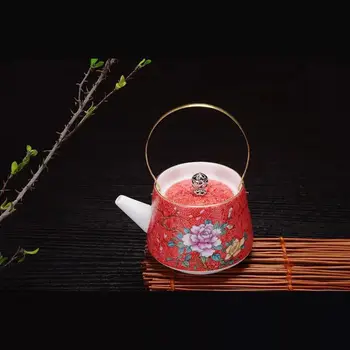 

Braised flower tea, hand painted gold, jacquard tea, teapot, pastel, painted gold and creative teapot.