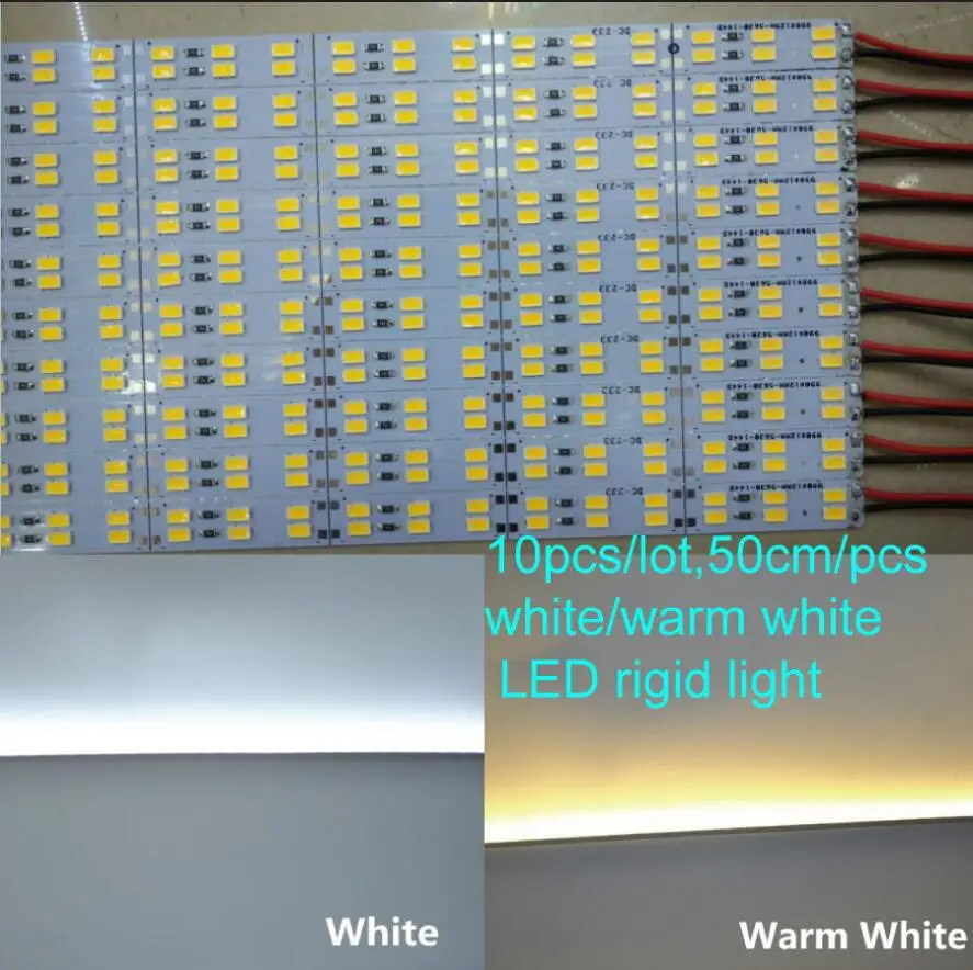 Super Bright Hard Rigid LED Bar Light Double Chip DC12V 50cm 72LED SMD 5730 Aluminum Alloy Led Strip For Cabinet | Лампы и освещение