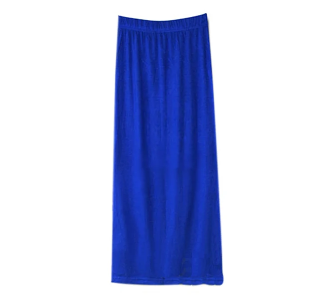 Дешевая Новая Модная хлопковая тонкая женская летняя юбка с разрезом по бокам, макси юбка, Женская посылка, прямая тонкая длинная юбка W563 - Цвет: W00563 dark blue