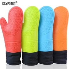 Длинная длина и добавить хлопковое силиконовое покрытие рукавицы микроволновая печь термостойкие рукавицы для барбекю с жаростойкими прихватками для выпечки