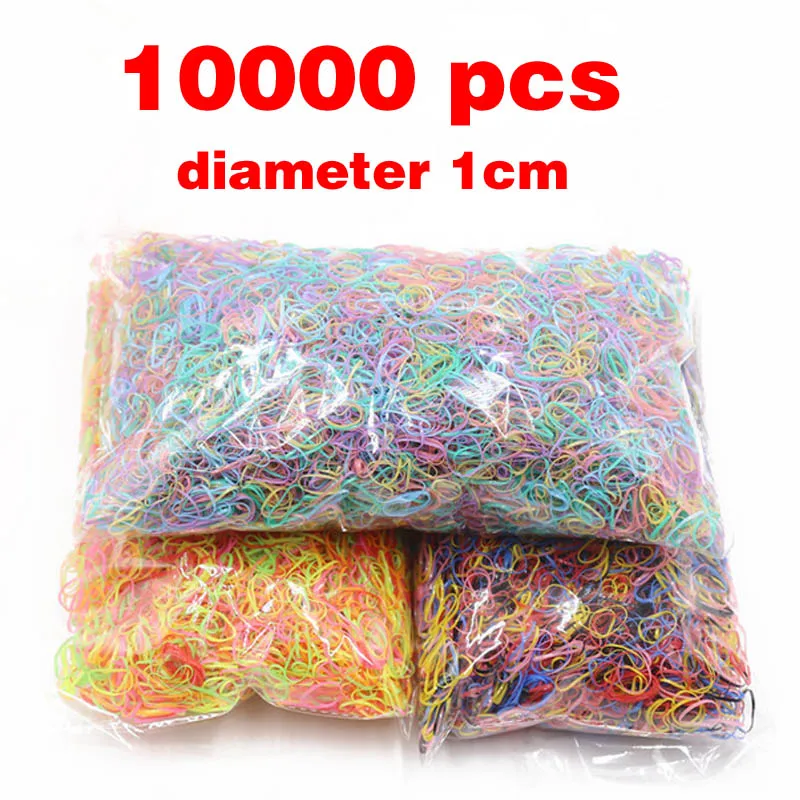 

SMALL 10000pcs Hair bands high elastic hair one-time small rubber band color elastic wholesale children