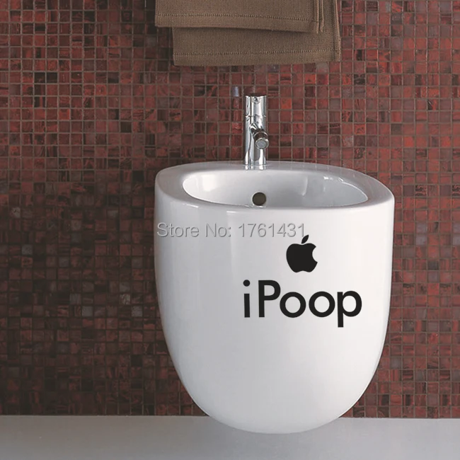 Shipping Creative Funny Toilet Decals Wall Sticker Bathroom Thinking Room Wall Decal Zoom