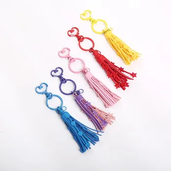 

New Creative DIY Jewelry Accessories Buckle Multi-color PU Tassel keychain Car Pendant Bag Accessories Pendant 5 Piece/Lot
