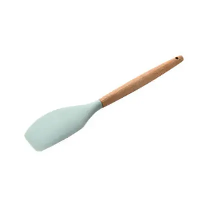 Pastry Silicone Turners Kitchen Cooking Utensils Non-stick Fried Steak Egg Pancake Turner Wooden Long Handle Food Flipper Shovel - Цвет: 1PC