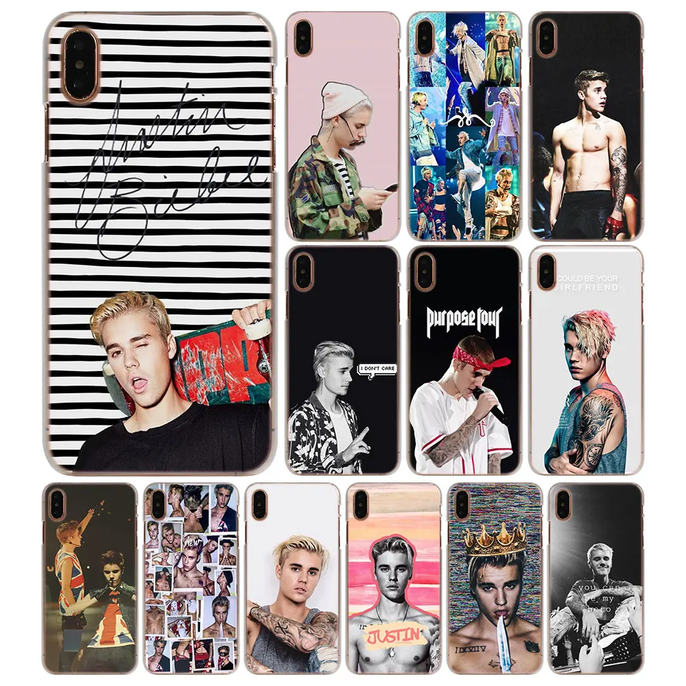 JUSTIN BIEBER Pattern Transparent Hard Phone Cases for Apple iPhone X XS XR XS MAX 6 6s 6Plus 7 8 Plus SE 5S