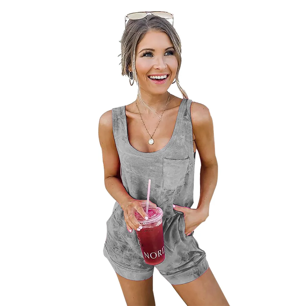 Women Beach Rompers Female 2019 Summer Solid Casual Short Jumpsuit Sleeveless Slim Bodycon Sexy Party Playsuit Women Beach Rompers Female 2019 Summer Solid Casual Short Jumpsuit Sleeveless Slim Bodycon Sexy Party Playsuit
