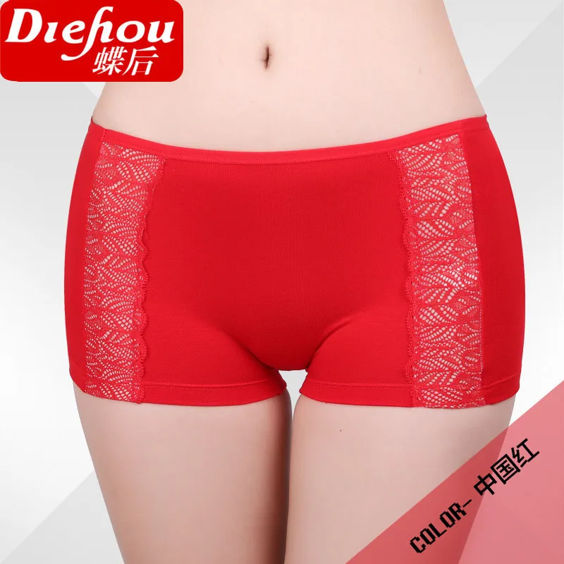 

100% cotton mid waist seamless boxer panties women's 100% cotton modal lace safety pants