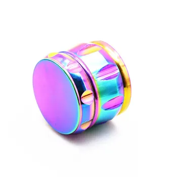 

4 layers pink Metal Zinc Alloy 63mm Tobacco Grinder Rainbow color Beautiful Spice Crusher Smoking Pipe Accessories Grinder