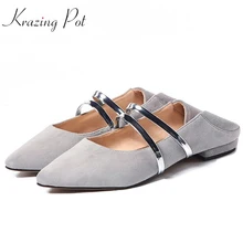 Модная обувь на плоской подошве с острым носком из овечьей замши в стиле суперзвезды; Симпатичные неглубокие Танцы балетки; женская обувь на каждый день сказочной принцессы стильная удобная обувь на плоской подошве и L1