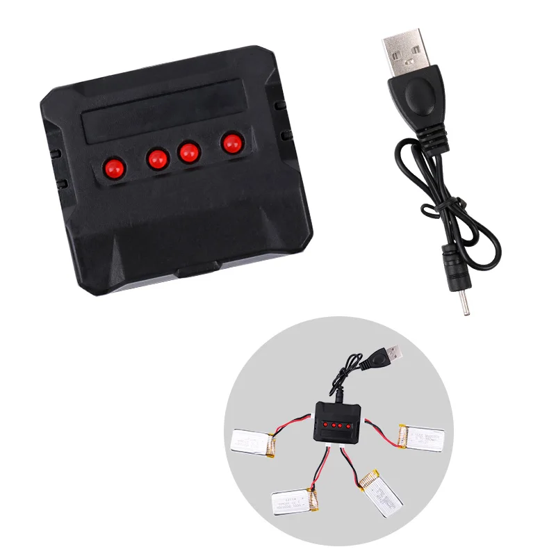 

USB Charger 4 in 1 USB Charge Cable 3.7V for 4 Drone Batteries