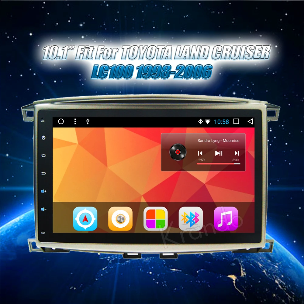 Krando Android car radio gps navigation multimedia system for toyota land cruiser lc100 1998 1999 2000 2001 2002 2003 2004 2005 2006 (3)