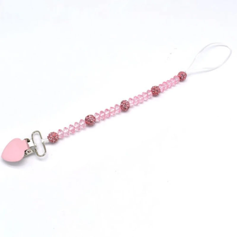 New Baby Infant Crystal Dummy Pacifier Chupetas Clip Teething Nipple Soother Holder Chain Cute