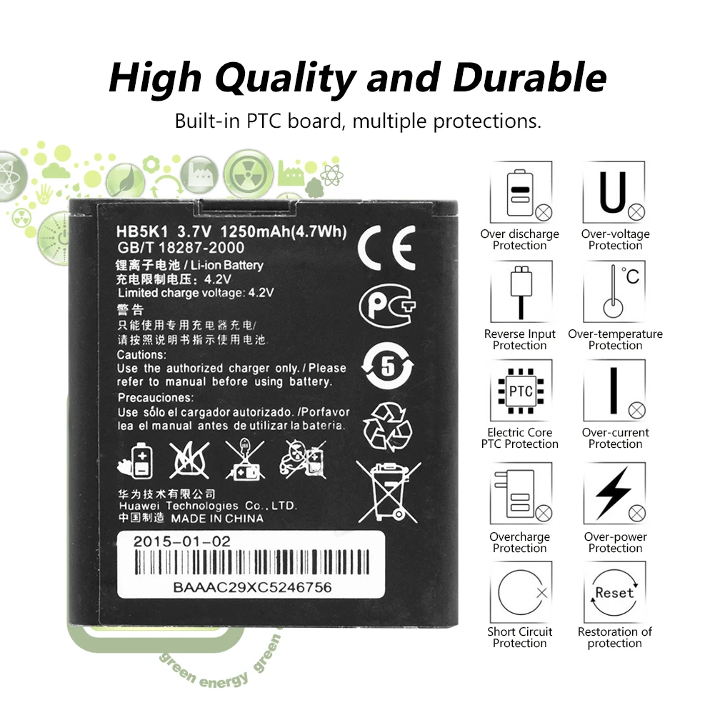 YCDC оригинальная замена новый литий ионный аккумулятор HB5K1 для huawei Ascend Y201 M865 M866