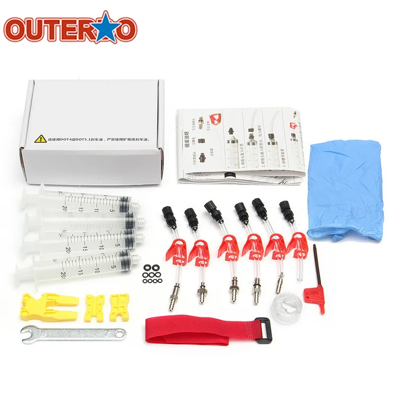 

OUTERDO Professional Bicycle Hydraulic Disc Brake Bleed Kit Tools Set for AVID Formula HYGIA USAGI HAYES