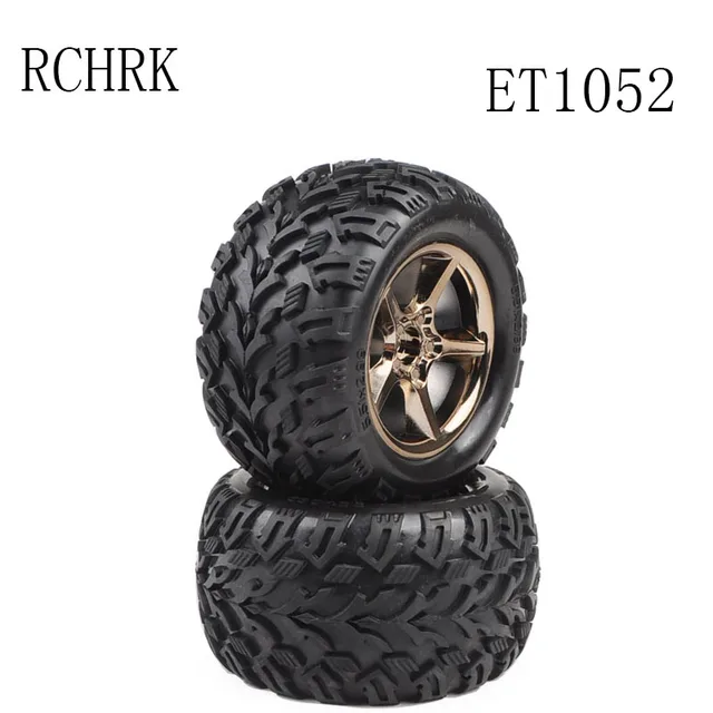 Special Offers 2pcs ET1052 wheel Tire components tire diameter is 136MM width 73MM adapter 17MM Suitable for RC car 1/10 VKAR BISON