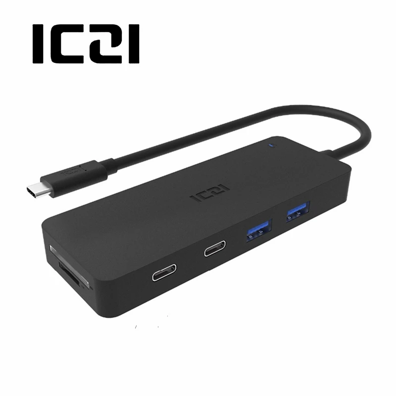 

ICZI 8 in 1 Type-C Hub Multifunction USB Type C to 4 Ports USB 3.0 Hub with Card Reader (SD+TF) and 2 USB-C Ports