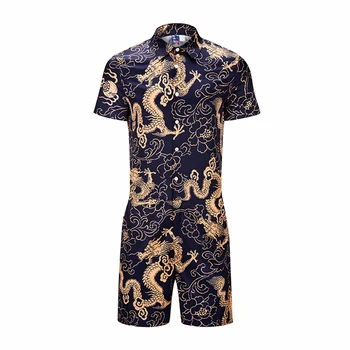 

New summer personality Tamron 3D printing large size shirt short-sleeved tooling jumpsuit new cosplay costume anime