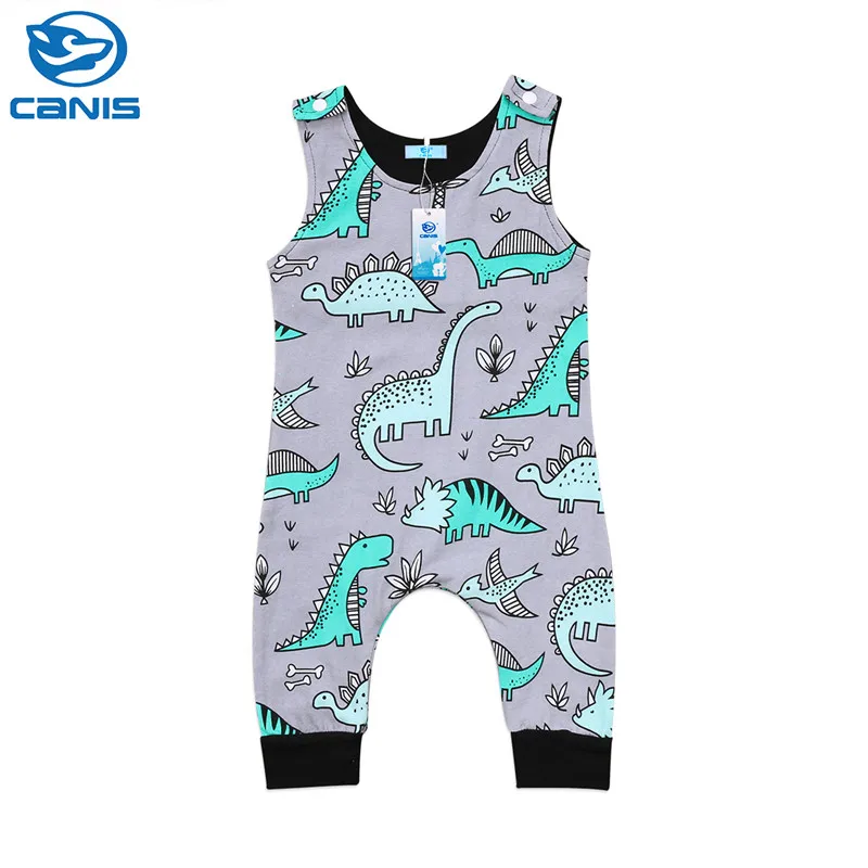 

New Summer Baby Rompers Fashion Newborn Baby Boy Romper Sleeveless Jumpsuit Clothes Dinosaur Baby Clothes Cotton Outfits 0-24M