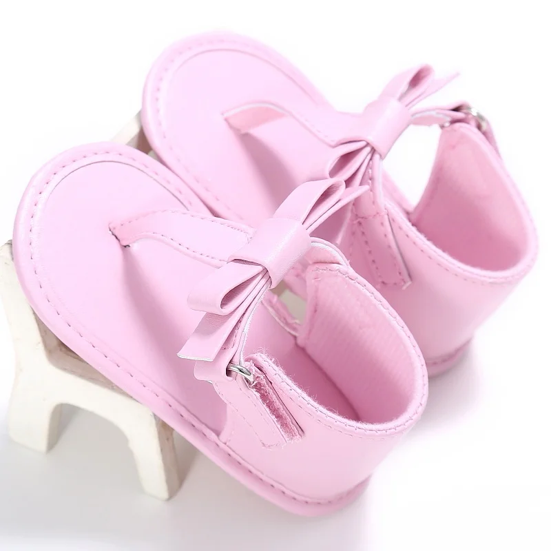 Летняя обувь для девочек модная дышащая бантом младенческой Дети противоскользящие повседневные сандалии Обувь для младенцев