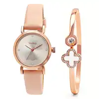 Fashion New Arrival Trendy Women Quartz Watch Alloy Wrist Watch Clock Jewelry Gift Set For Women lucky bangle diamond cystal