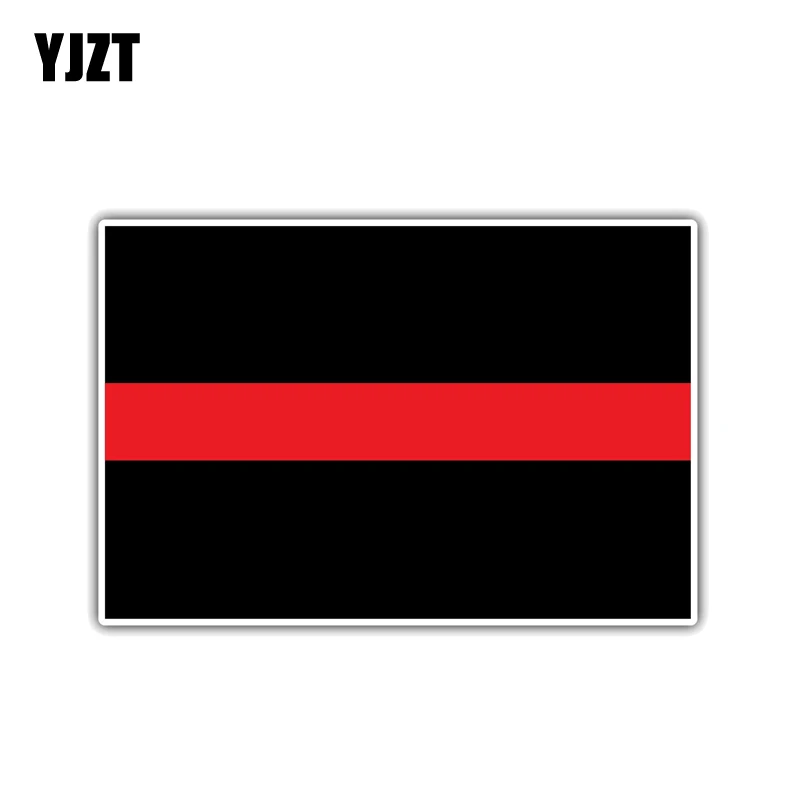 

YJZT 14.5CM*9.7CM Warning Car Sticker Red Line Firefighter Officer Decal PVC 12-1331