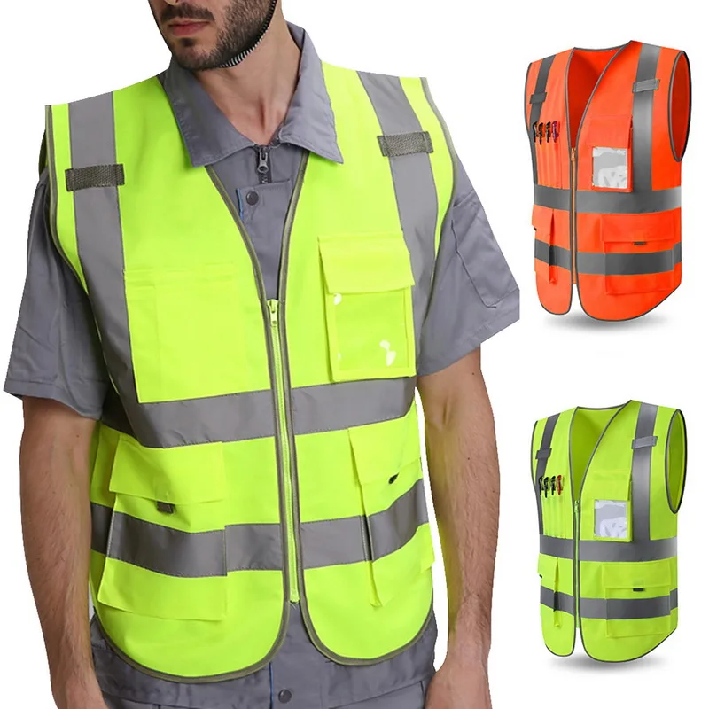 

2019 High Visibility Reflective Vest For Safety Body Safe Protective Clothing Men Outdoors Sporting Working Vest Orang Yellow