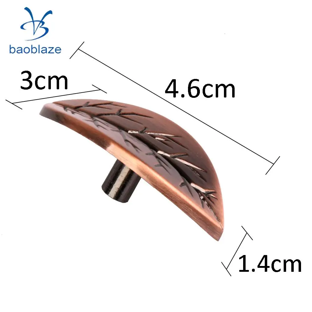 4x Zinc Alloy Leaf Design Furniture Pull Handle Knob for Door Drawer Wardrobe Cabinet 4.6x3cm