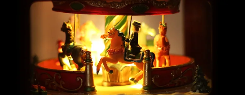 Модная светящаяся музыкальная шкатулка «Троянская лошадь» из восьмицветного дерева, креативные Изысканные Подарки на день рождения для девочек, детская музыкальная шкатулка для украшения коробок