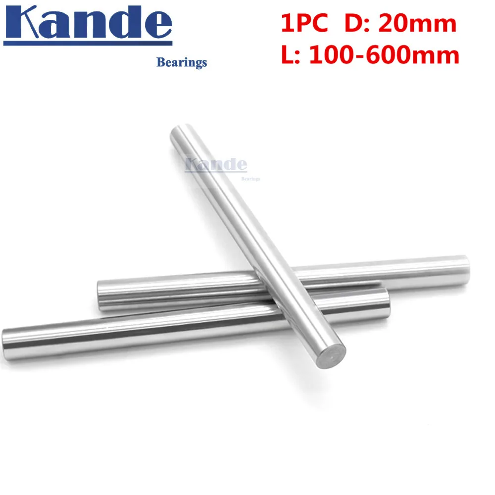 Подшипники Kande 1 шт. d: 20 мм 3D принтер стержень вал 20 мм 100-600 мм линейный вал 100 мм хромированный стержень вал части ЧПУ