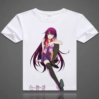 Футболки серии Bakemonogatari Monogatari футболки с принтом аниме Senjougahara Hitagi футболки с коротким рукавом повседневные летние топы - Цвет: 5