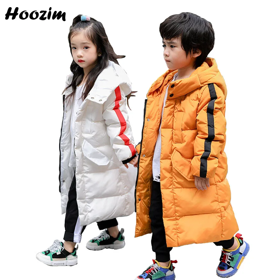 

Winter White Duck Down Jacket For Girls 5-13 Years Fashion Kids Clothing Autumn Thick Warm Long Jacket For Boy Red Children Coat
