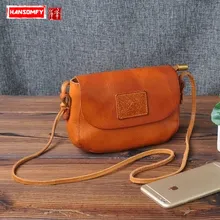 Оригинальная дизайнерская Летняя женская сумка на плечо Маленькая Музыкальная винтажная воловья натуральная кожа женская мини сумка-мессенджер