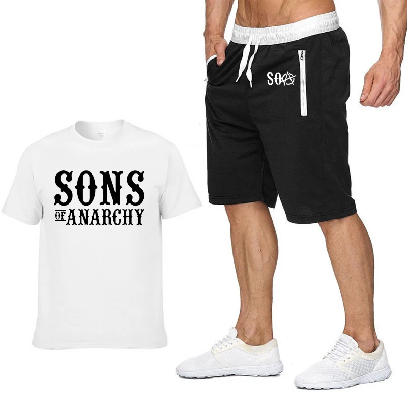SOA Sons of Anarchy футболки брюки костюм спортивная одежда летняя мужская футболка SAMCRO