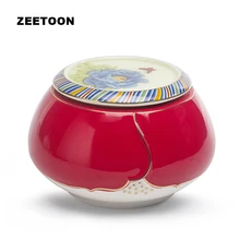 Цвет эмаль пион глазури керамическая емкость банок чай Caddy китайский чайный набор кунг-фу кофе в зернах конфеты печать Jar Винтаж Домашний декор