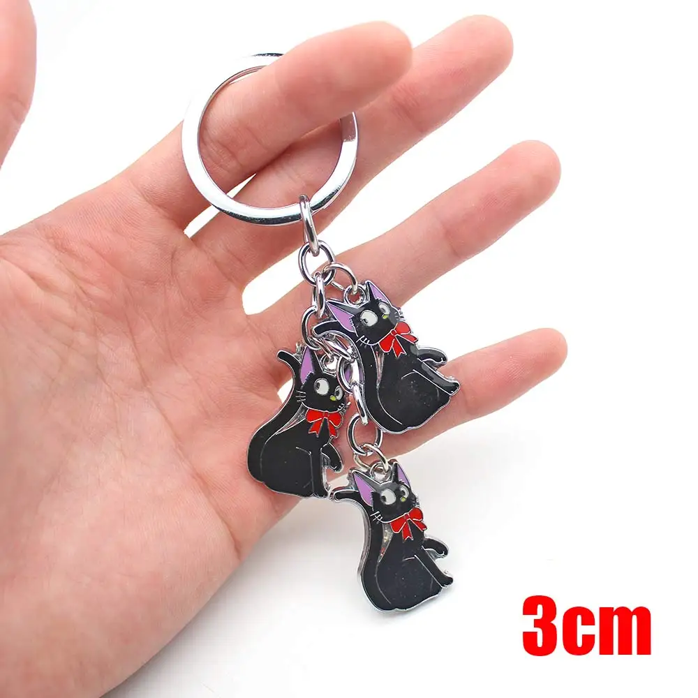 

3pcs/set Kiki's Delivery Service Keychain Anime Ghibli Jiji Cat Metal Pendants Keyring Ornament Jewelry Cosplay Collection Gift