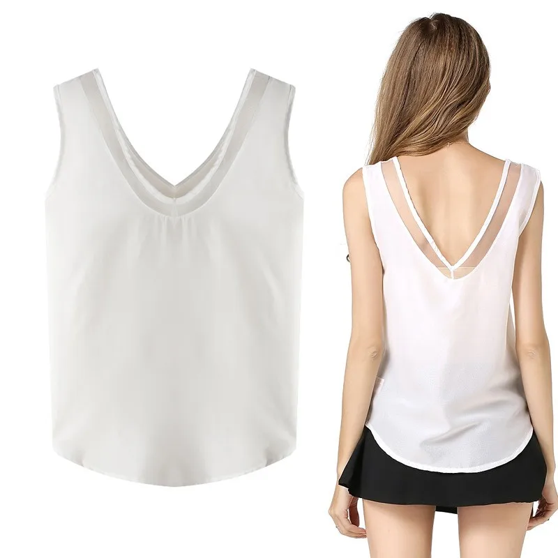 

2019 New Fashion Women Summer Chiffon Vest Top Sleeveless Casual Tank Blouse Tops T-Shirt