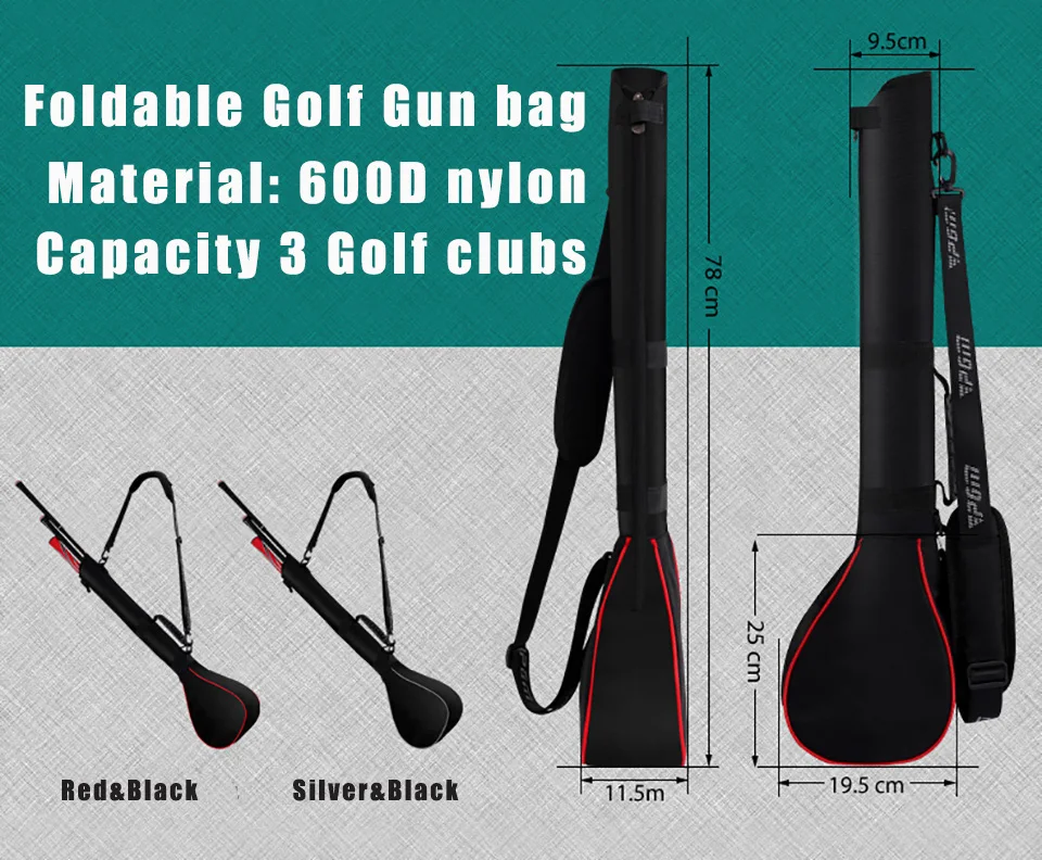 للماء طوي جولف بندقية حقائب الغولف السفر غطاء حقيبة في الهواء الطلق ممارسة حقيبة تدريب معبأة 3 نوادي النايلون الغولف الرجال النساء