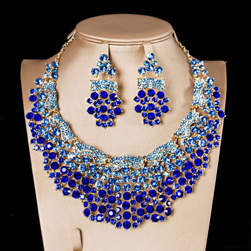 

2019 LAN PALACE bridal jewelry sets necklace and earrings austrian crystal necklace african jewelry set free shipping