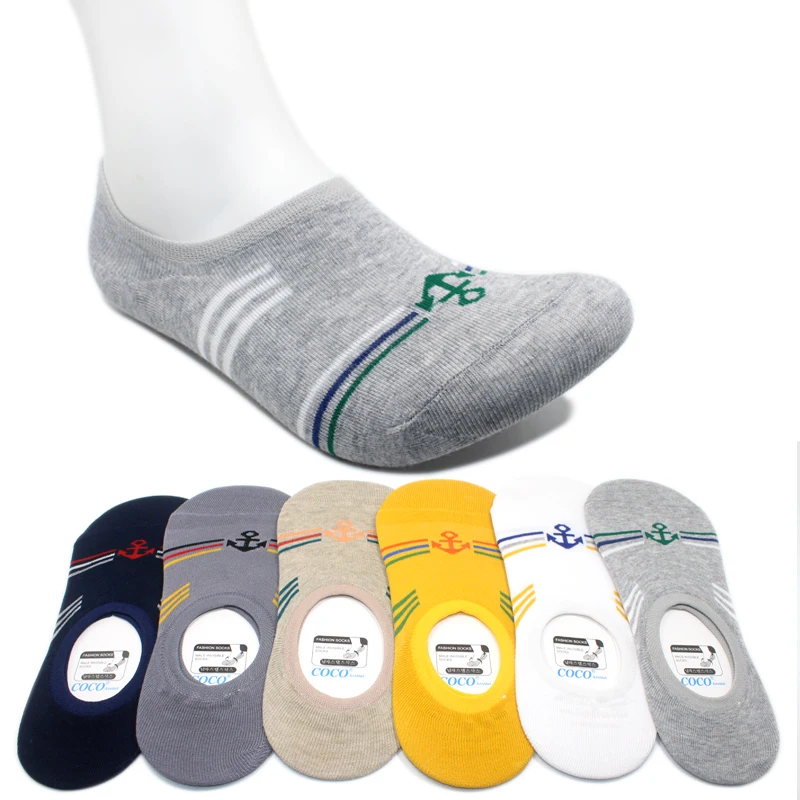 Men's No Show Sock Liners, Available in 5 Colors (5 Pairs to a Pack)in