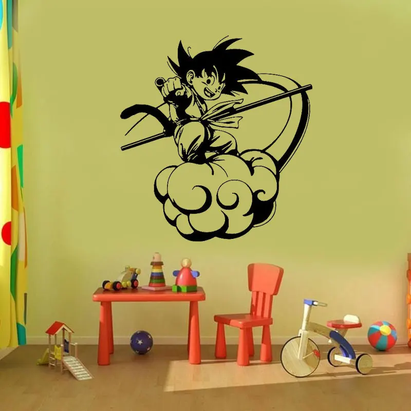 

Dragon Ball japanese anime Goku Somersault Cloud Wall Decal Bedroom Teen Room Anime fans Decorative Vinyl Wall Sticker LZ08