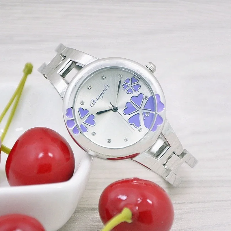 Для женщин s часы лучший бренд кварцевые часы Женское платье, меняющие цвет цветок часы с браслетом Повседневное Для женщин часы наручные часы