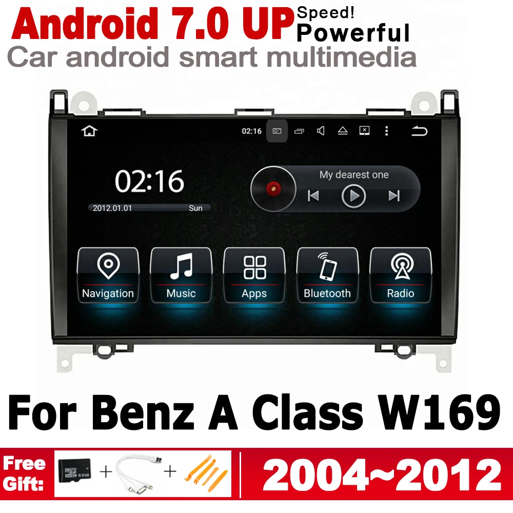 Android 7,0 автомобильный Радио GPS; Мультимедийный проигрыватель для Mercedes Benz A Class W169 2004~ 2012 NTG навигация 2G+ 16G HD экран WiFi BT