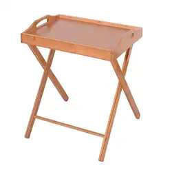 Портативный Бамбуковый складной индивидуальный обеденный снек боковой стол регулируемый обеденный столик складной походный стол