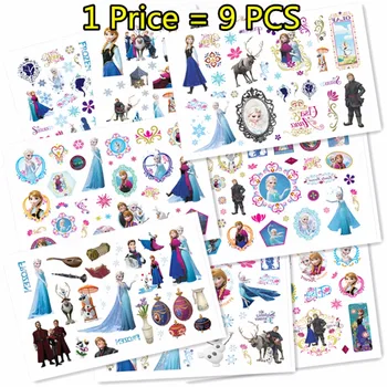 

SHNAPIGN 9 pcs/lot Ice Princess Temporary Body Arts, Flash Tattoo Stickers 17*10cm, Waterproof Children Loves Toy Tatoo Stickers