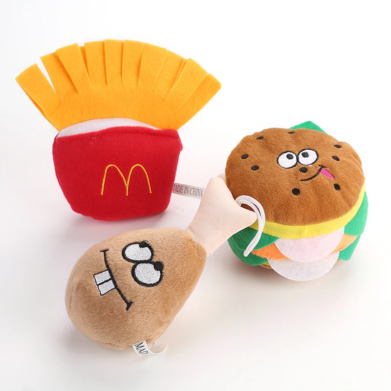 

Holapet Delicious Food Design Dog Toys Pet Puppy Chew Squeaker Squeak Plush Sound Toy For Small Dogs Cats Chihuahua Pet Products