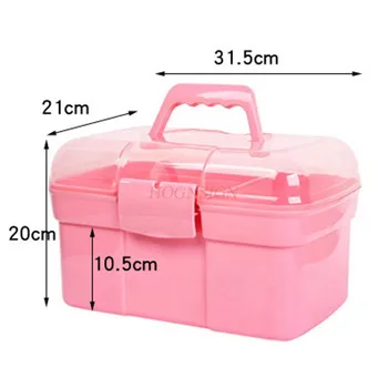 

Manicure Tool Box Plastic Portable Large Multi-layer Cosmetic Storage Box Cosmetic Case Multi-function Storage Box Sale