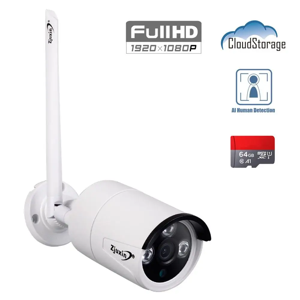 Online Zjuxin 1080P cámara exterior wi fi 1920*1080 cámara IP inalámbrica para la seguridad de su hogar lente iCSee P2P 3,6mm